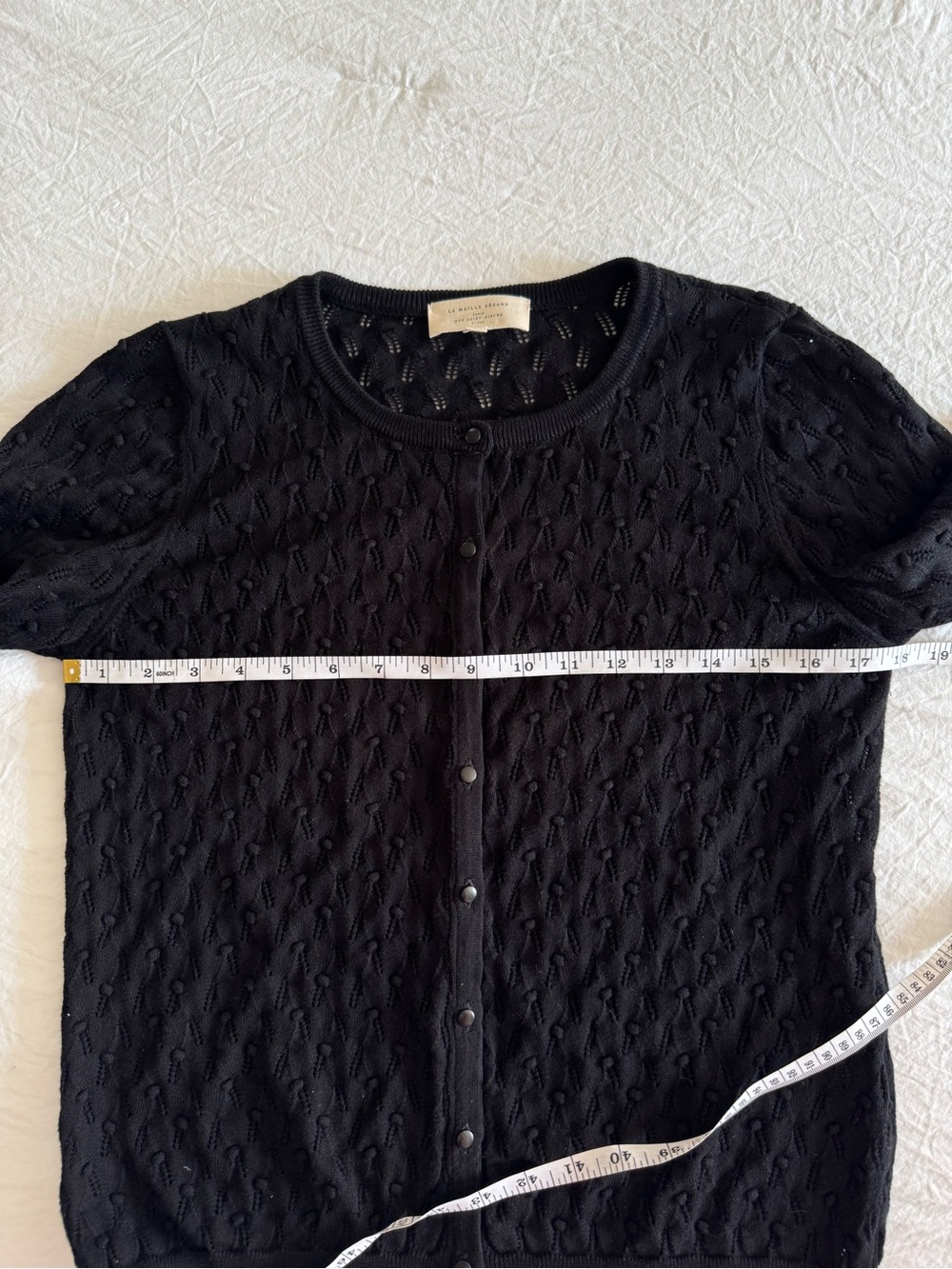 Sézane Black Philippe 100% Cotton Knit Cardigan - Picture 12 of 14